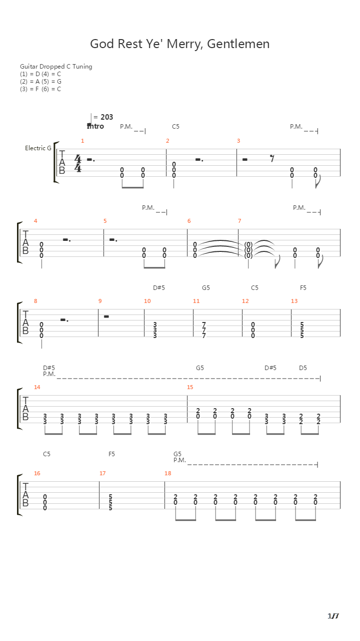 God Rest Ye Merry Gentlemen吉他谱