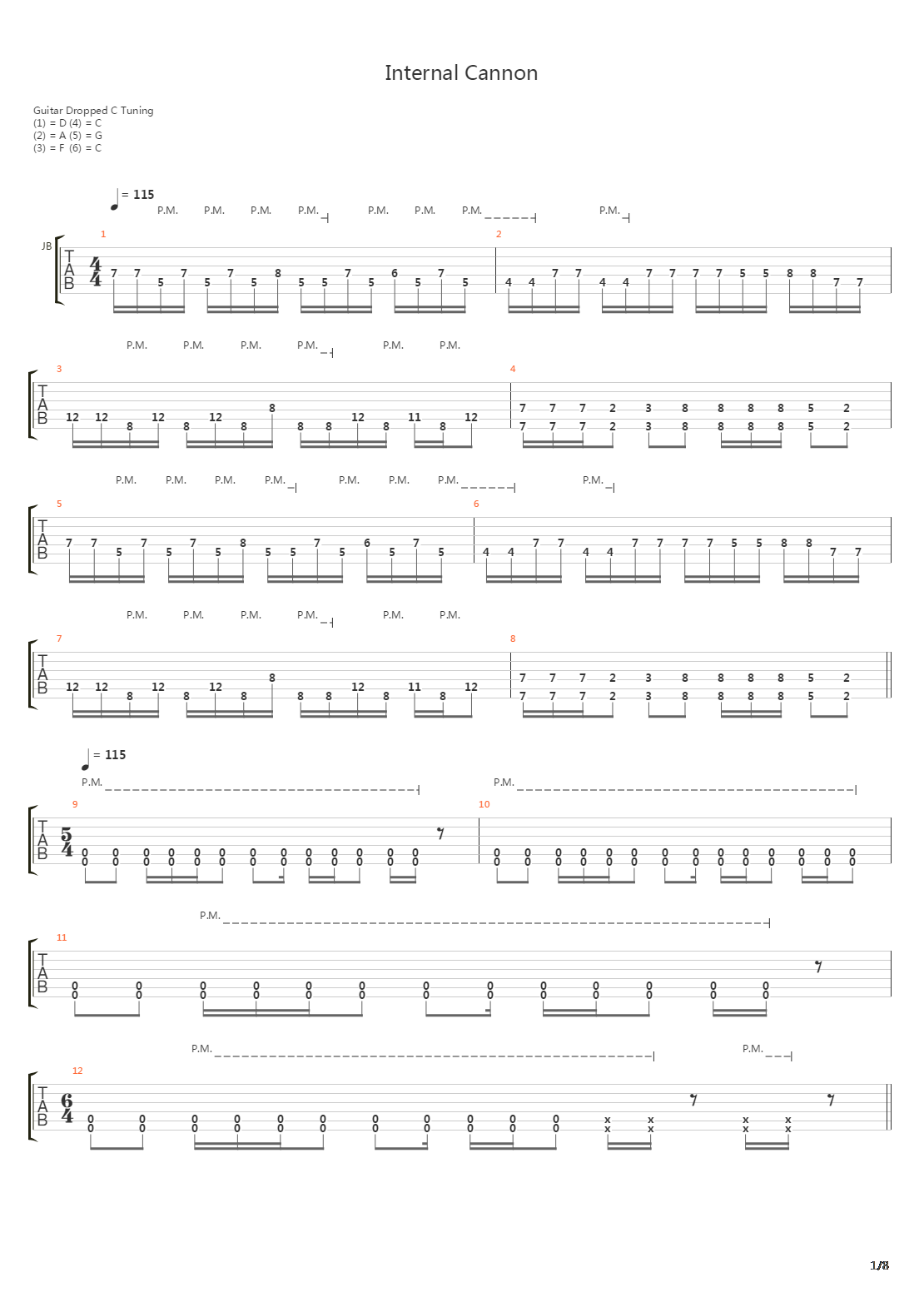 Internal Cannon吉他谱