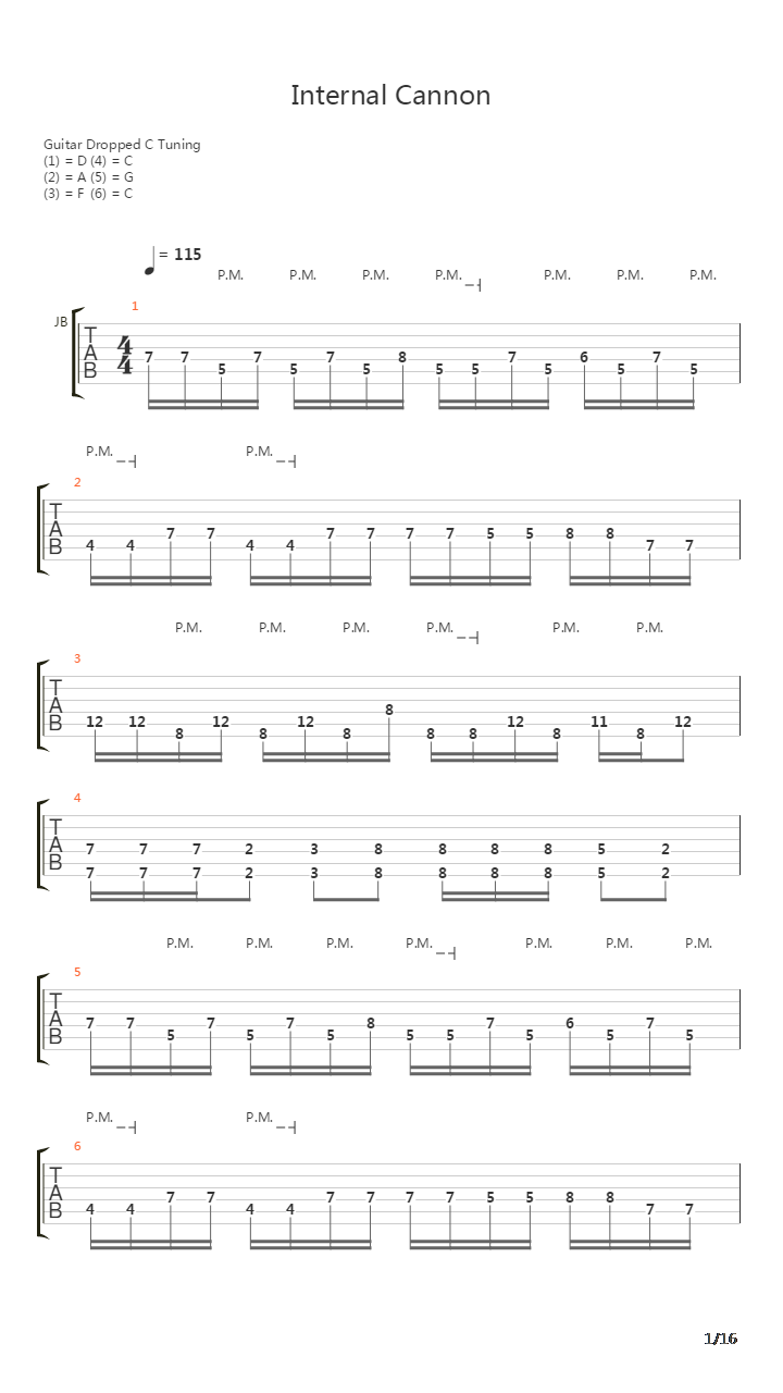 Internal Cannon吉他谱