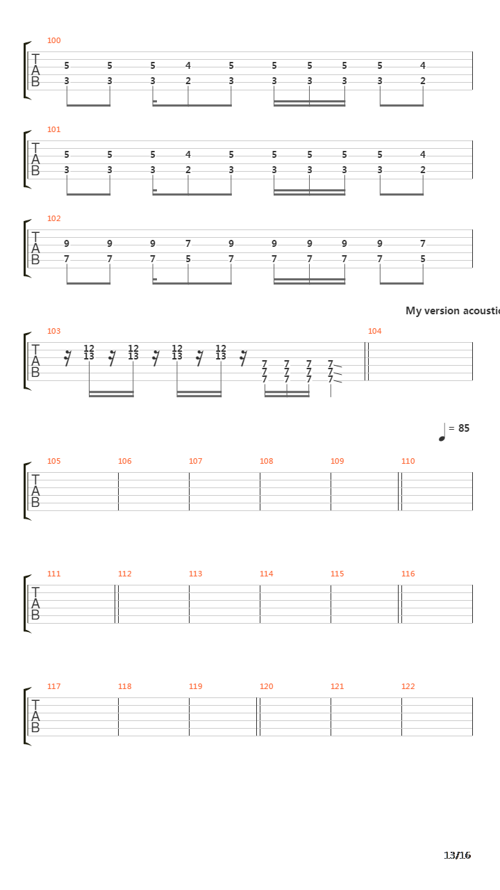 Internal Cannon吉他谱