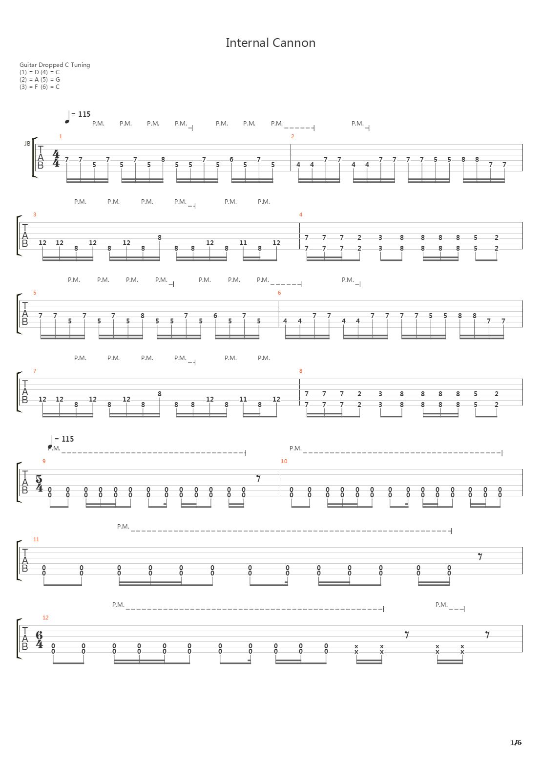 Internal Cannon吉他谱