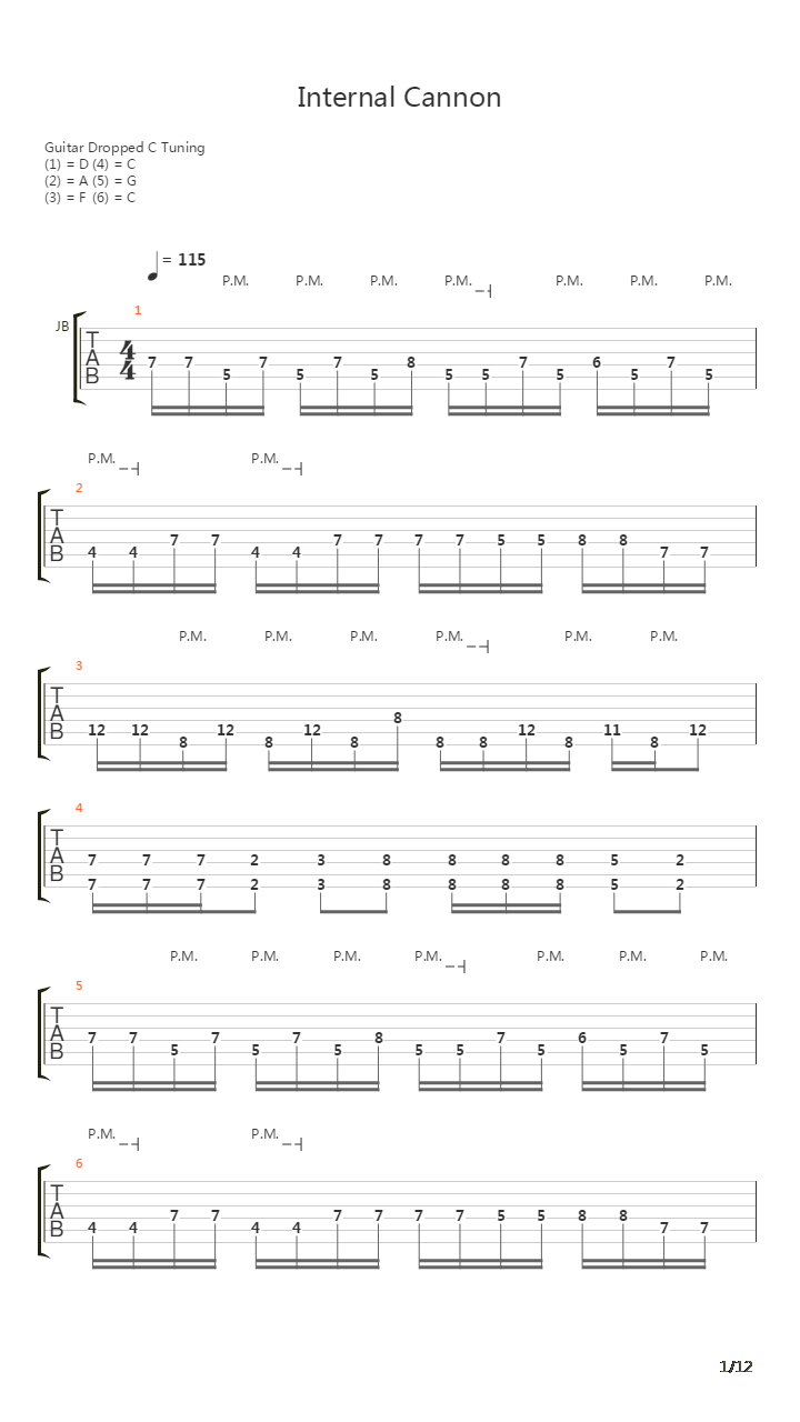 Internal Cannon吉他谱