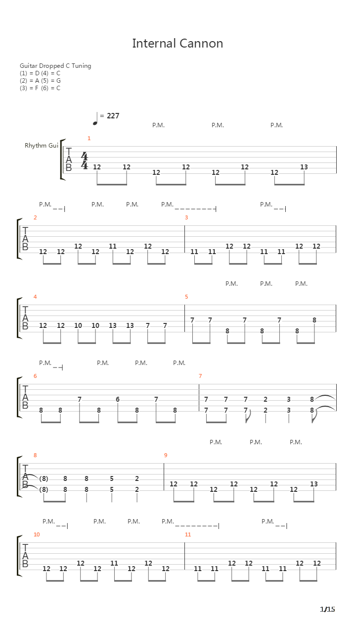 Internal Cannon吉他谱