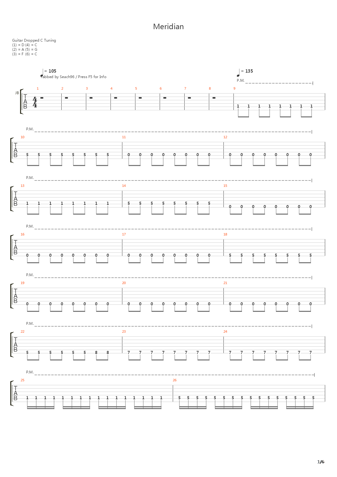 Meridian吉他谱