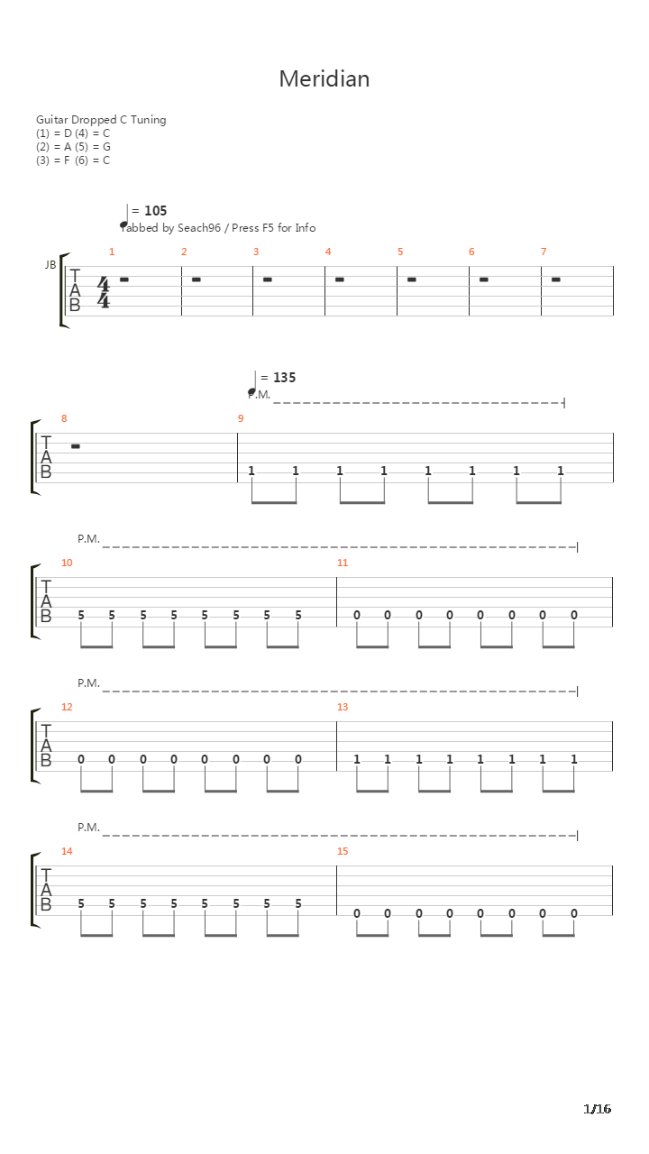 Meridian吉他谱