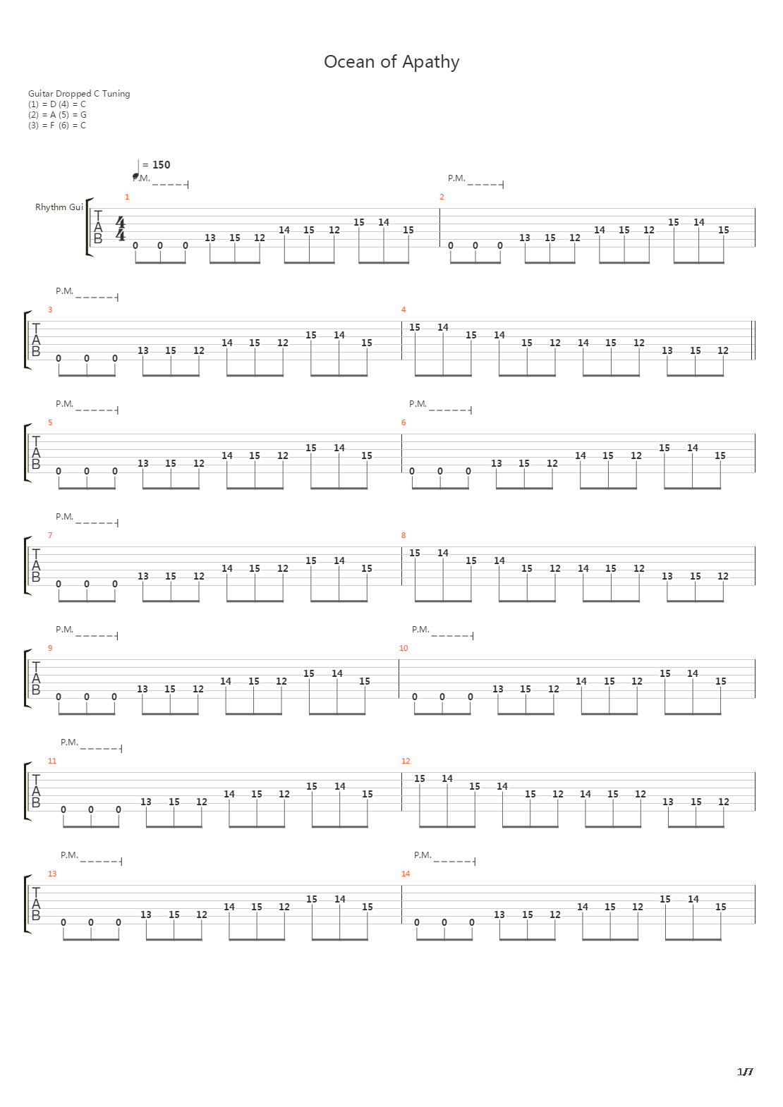 Ocean Of Apathy吉他谱