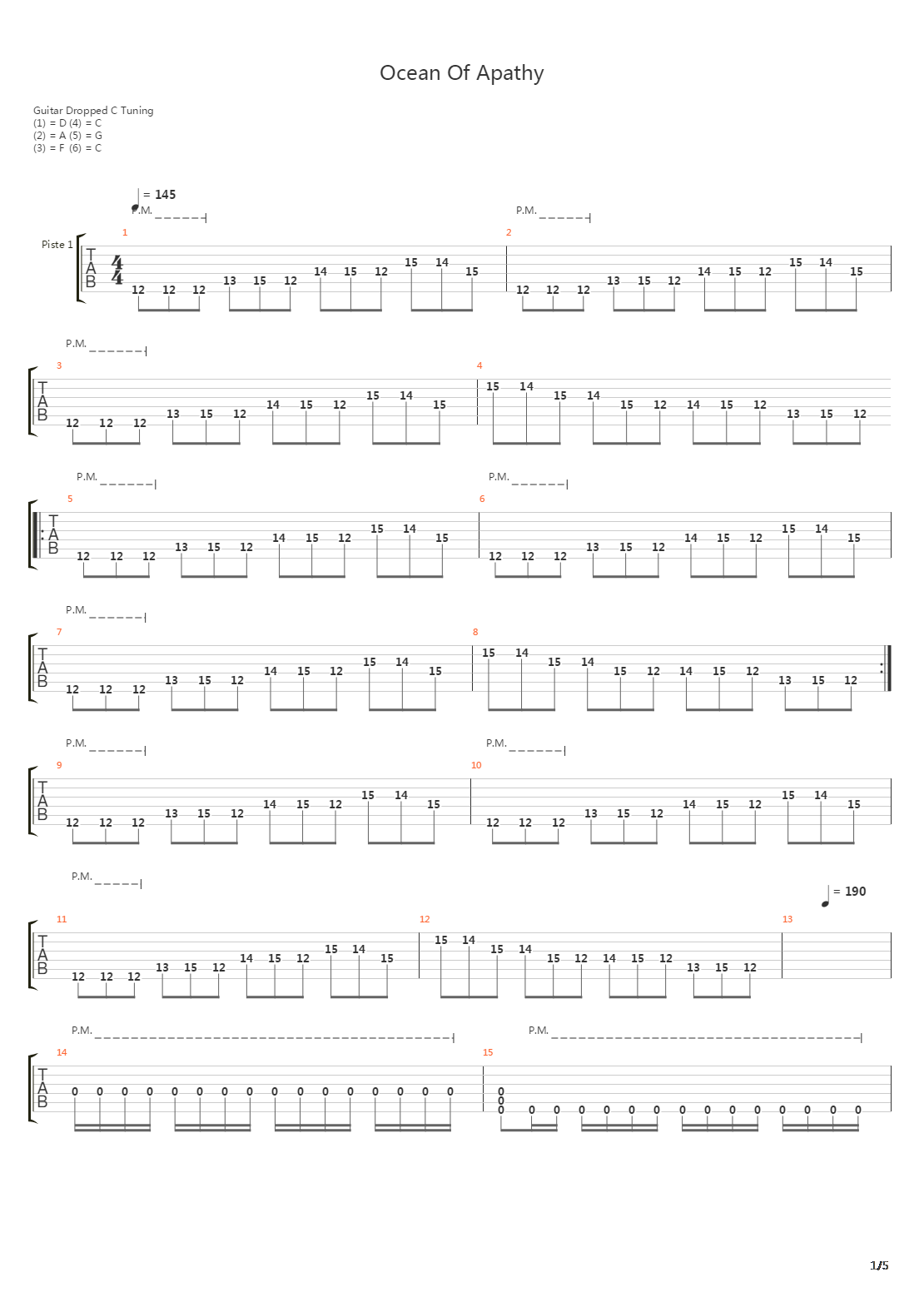Ocean Of Apathy吉他谱