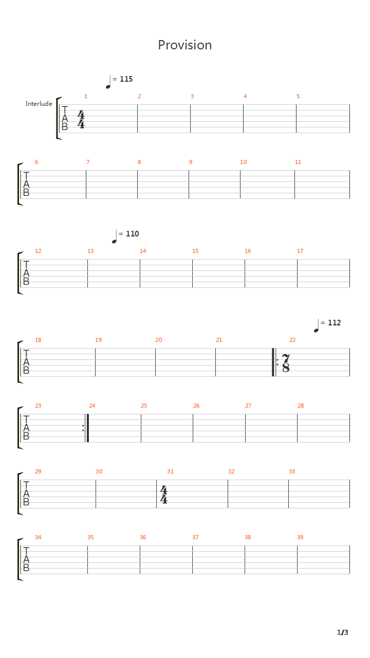 Provision吉他谱