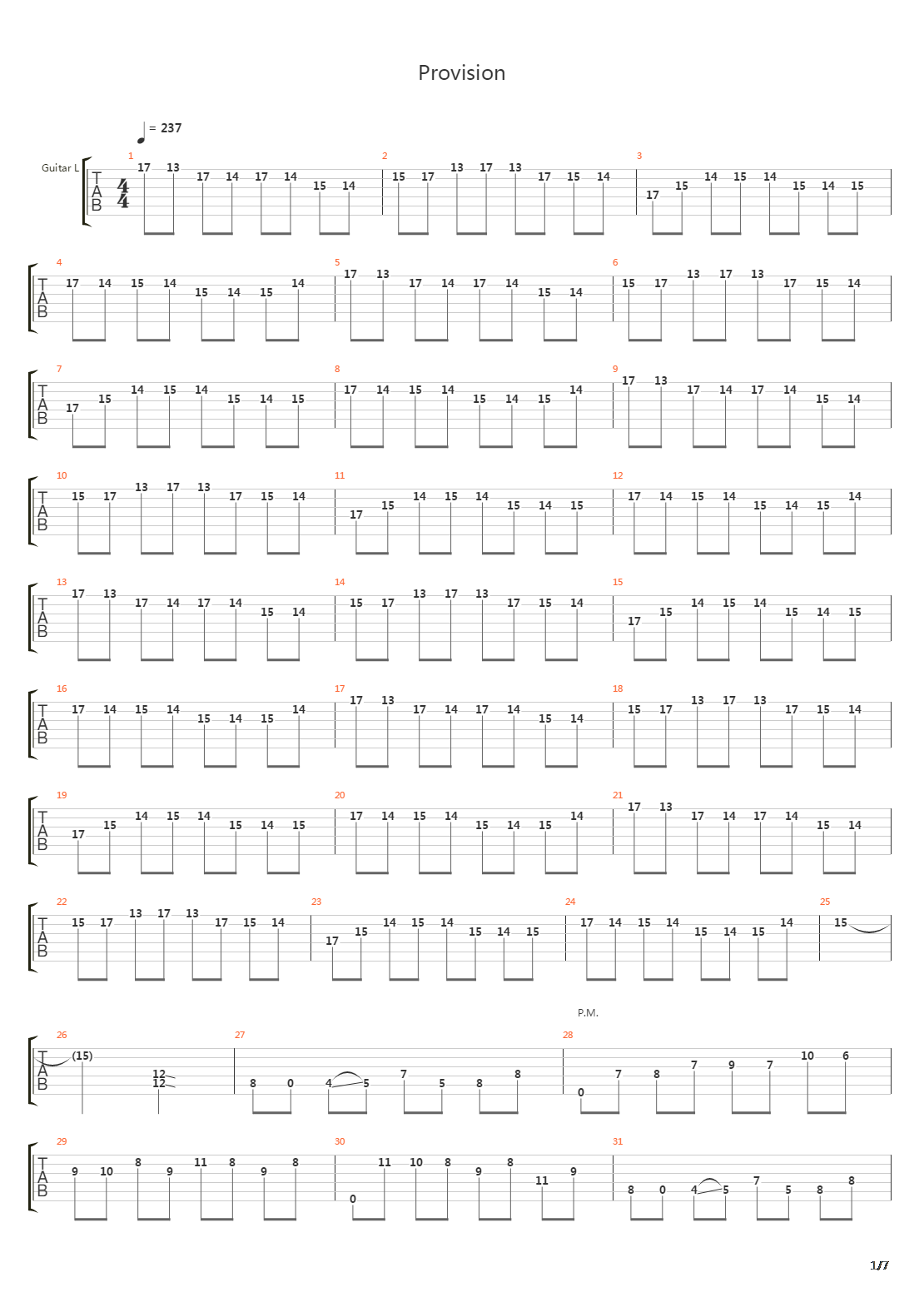 Provision吉他谱