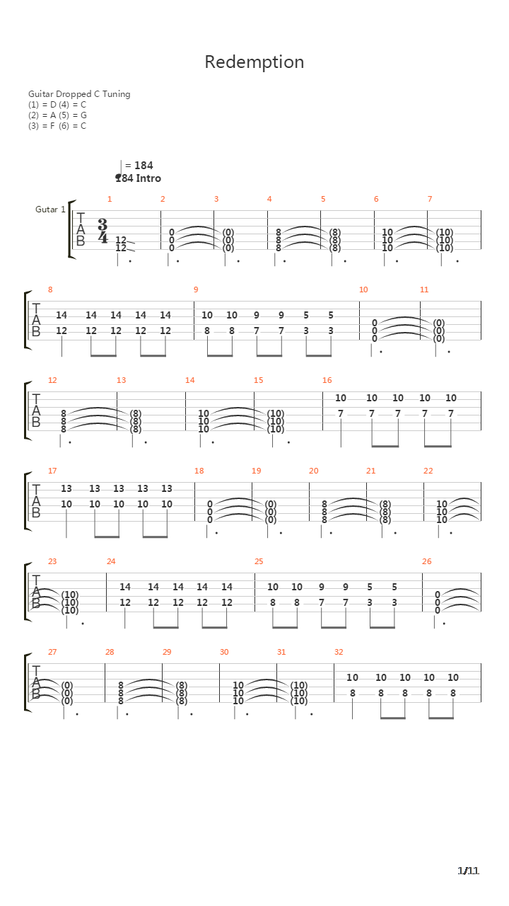 Redemption吉他谱