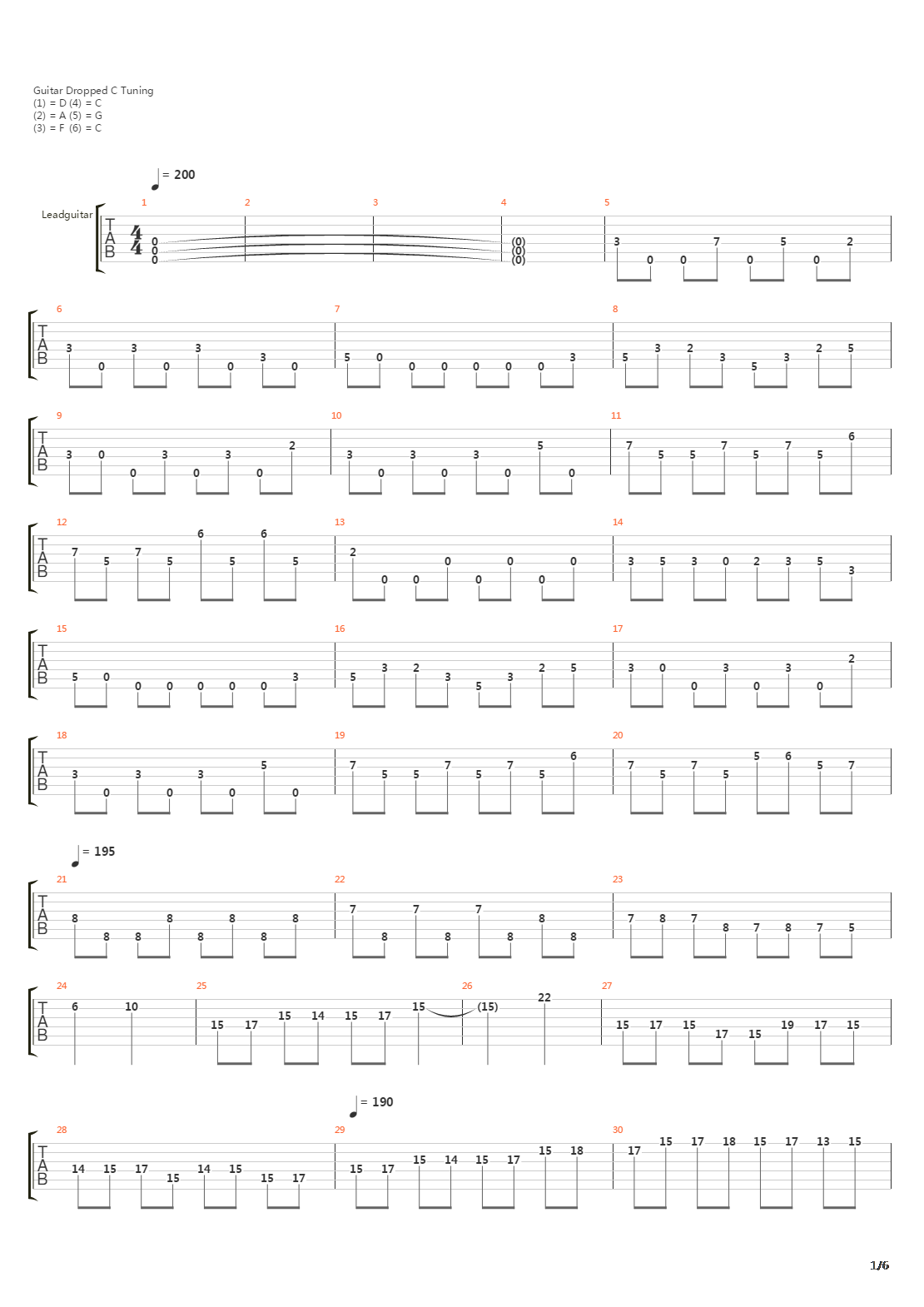 Thirty And Seven吉他谱