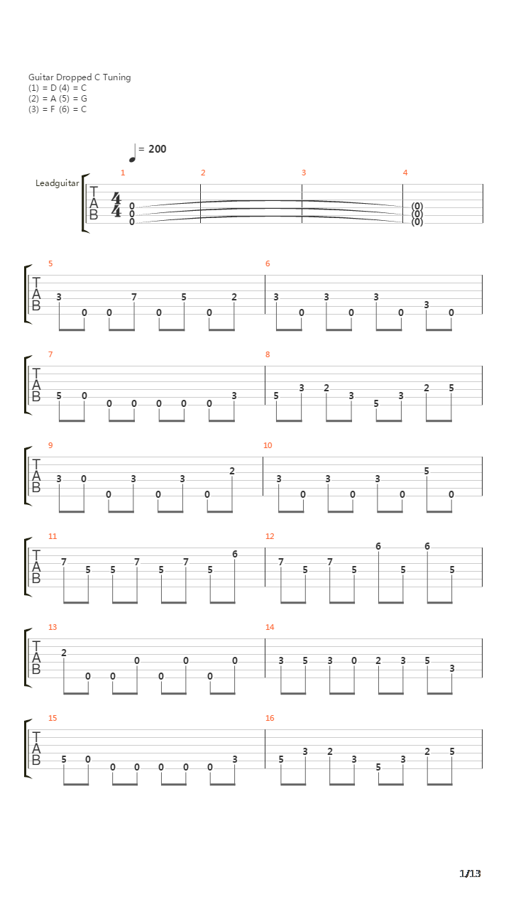 Thirty And Seven吉他谱