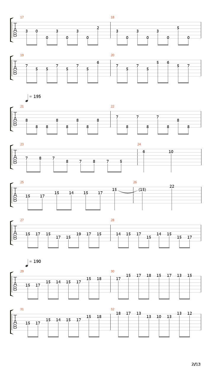 Thirty And Seven吉他谱