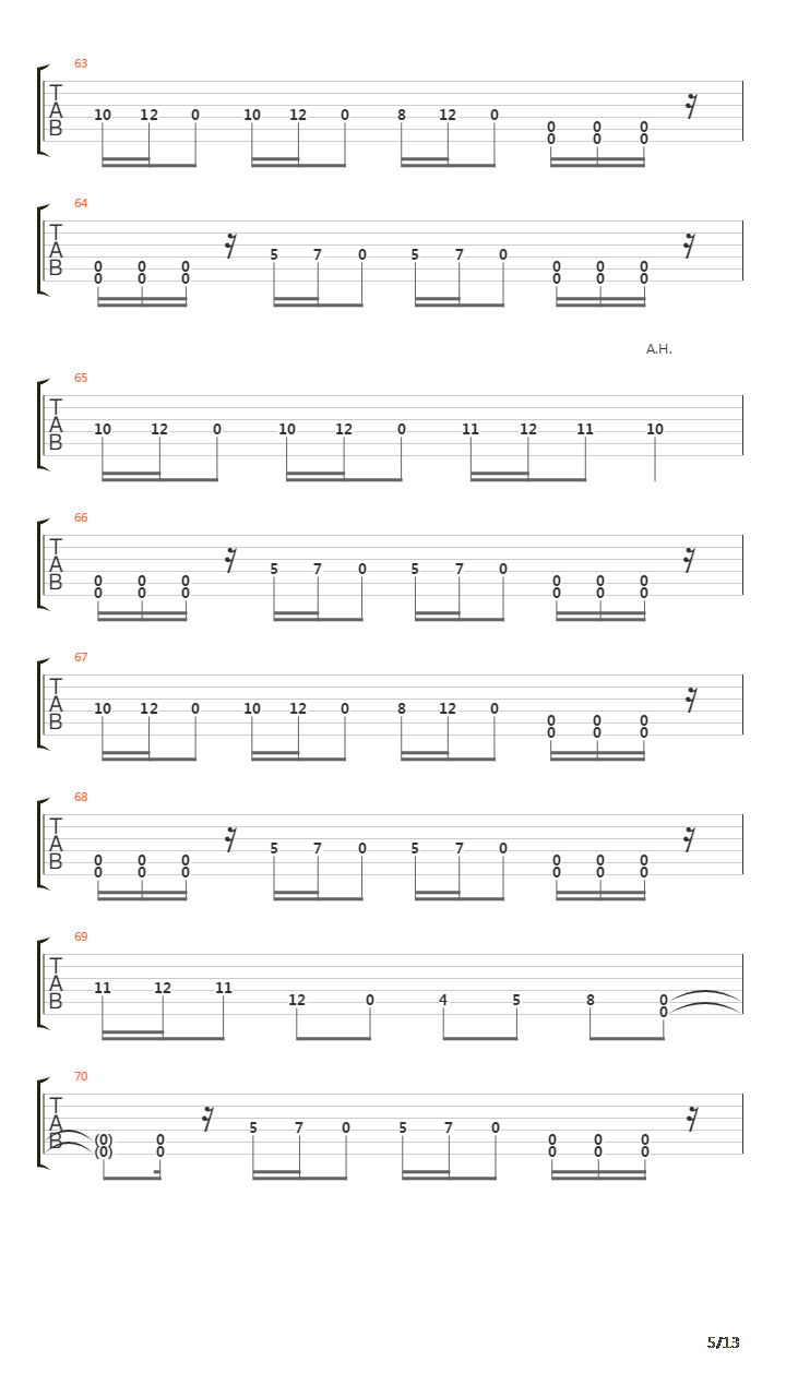 Thirty And Seven吉他谱