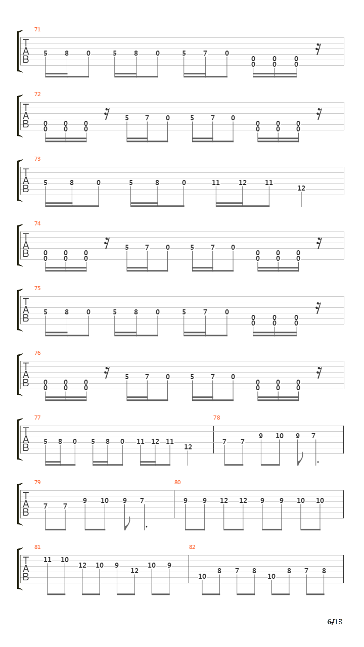 Thirty And Seven吉他谱