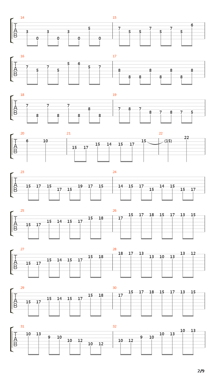 Thirty And Seven吉他谱