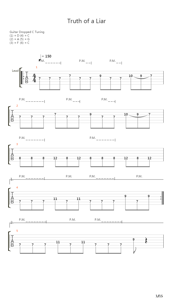 Truth Of A Liar吉他谱