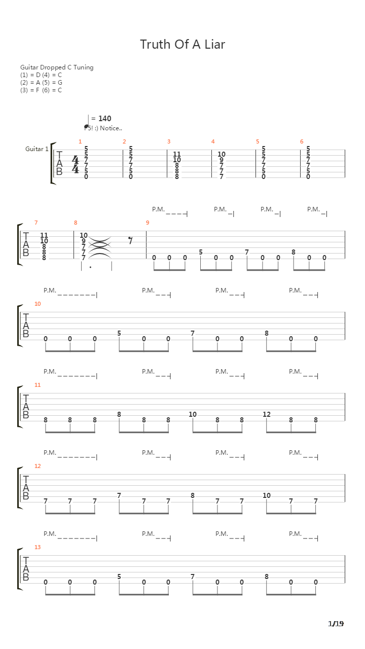 Truth Of A Liar吉他谱