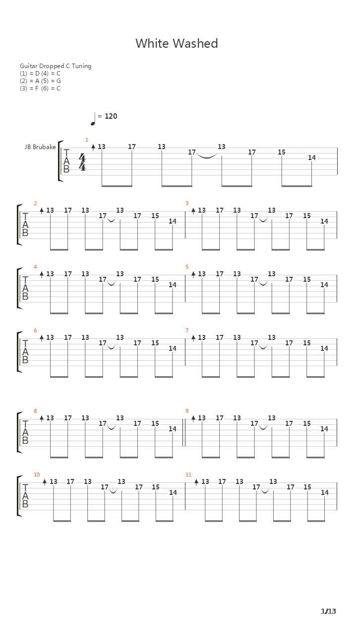 White Washed吉他谱