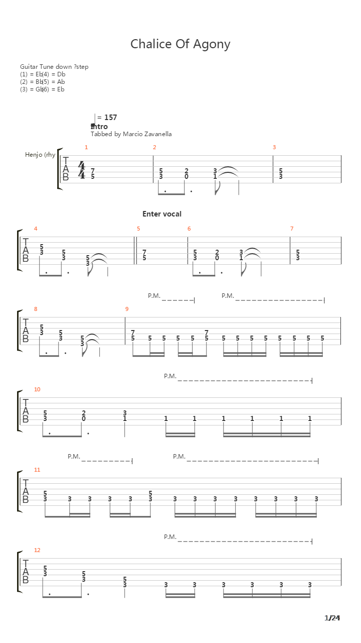 Chalice Of Agony吉他谱