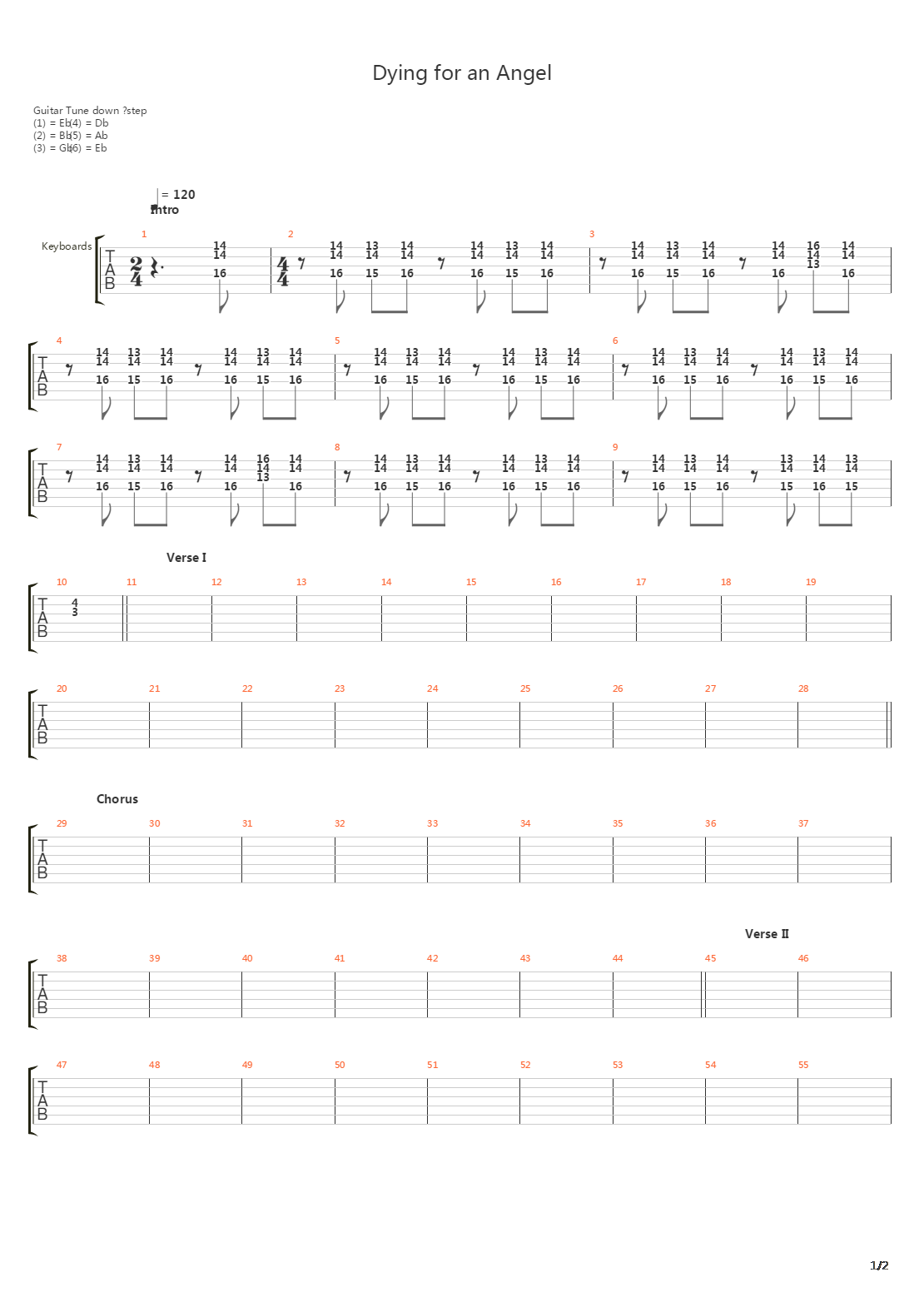 Dying For An Angel吉他谱