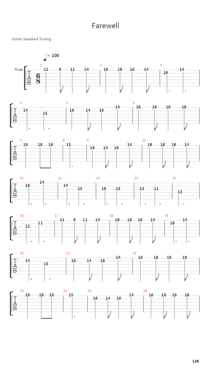 Farewell吉他谱
