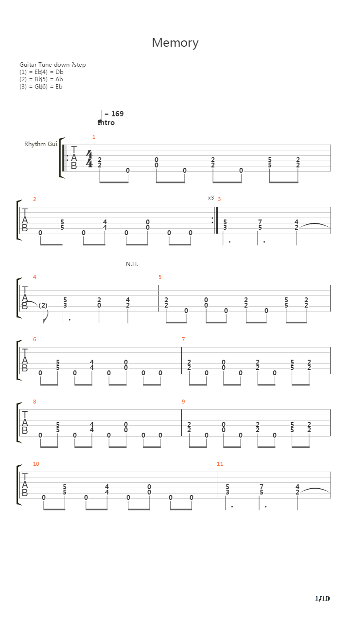 Memory吉他谱