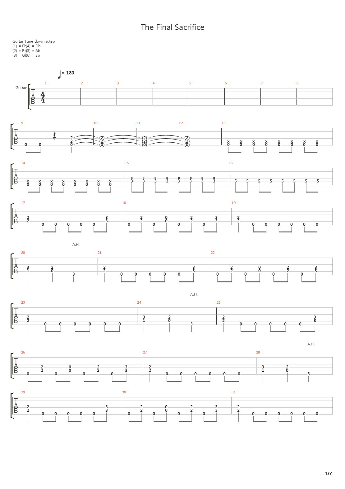 The Final Sacrifice吉他谱