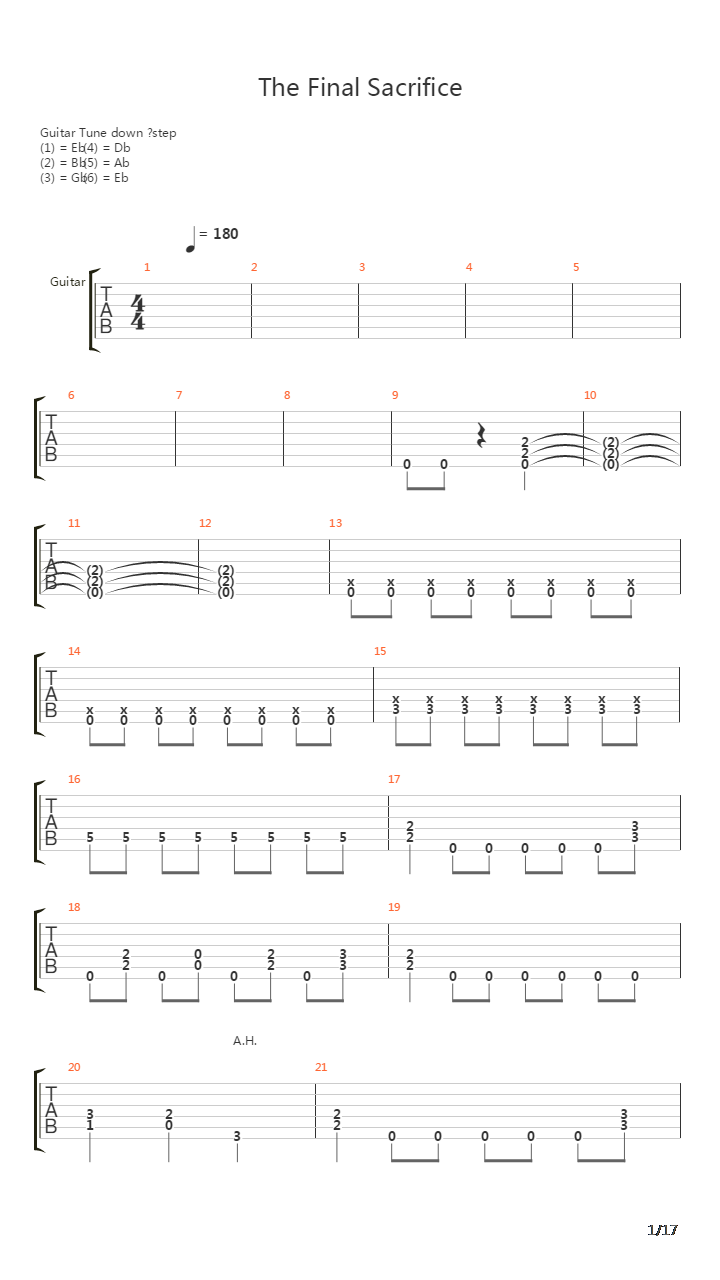 The Final Sacrifice吉他谱