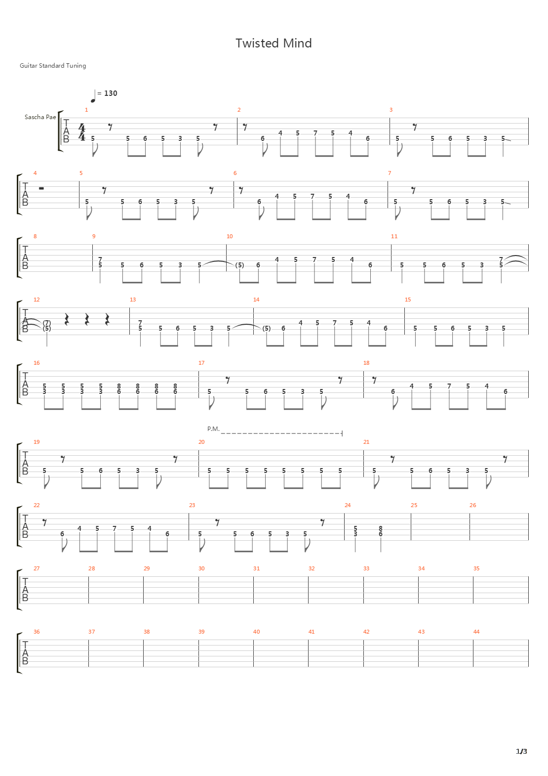 Twisted Mind吉他谱