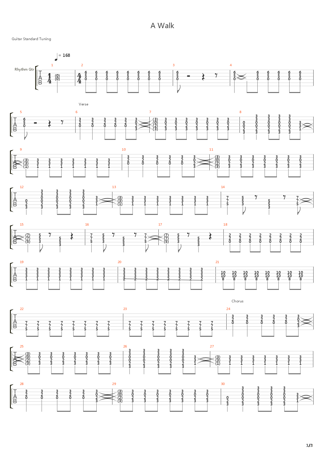 A Walk吉他谱