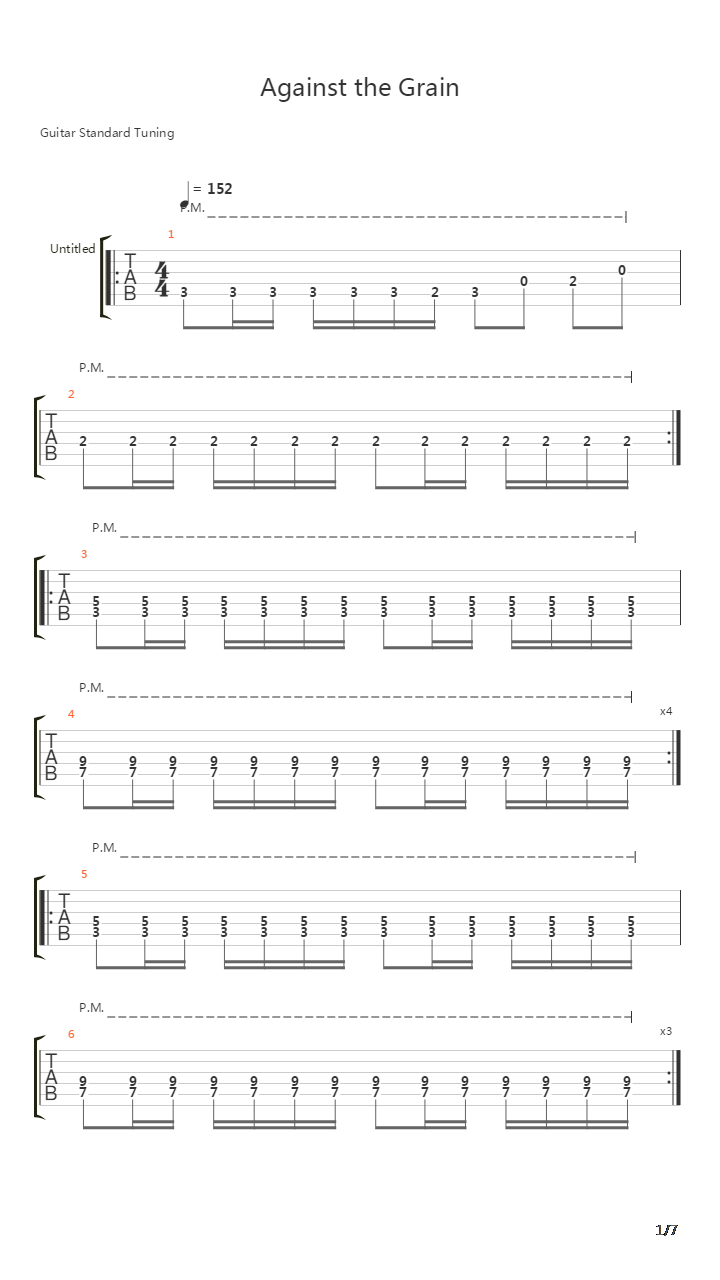 Against The Grain吉他谱