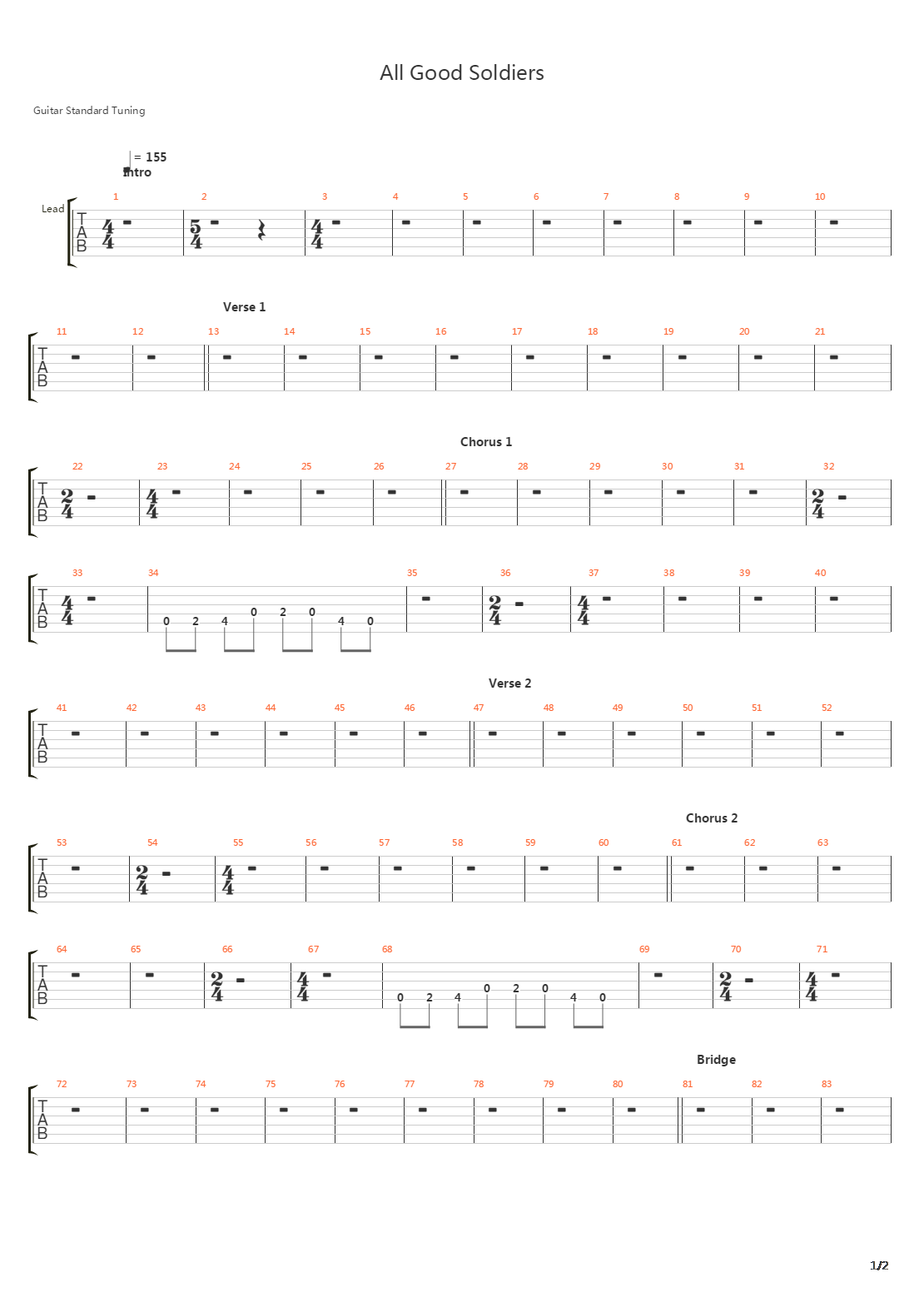 All Good Soldiers吉他谱
