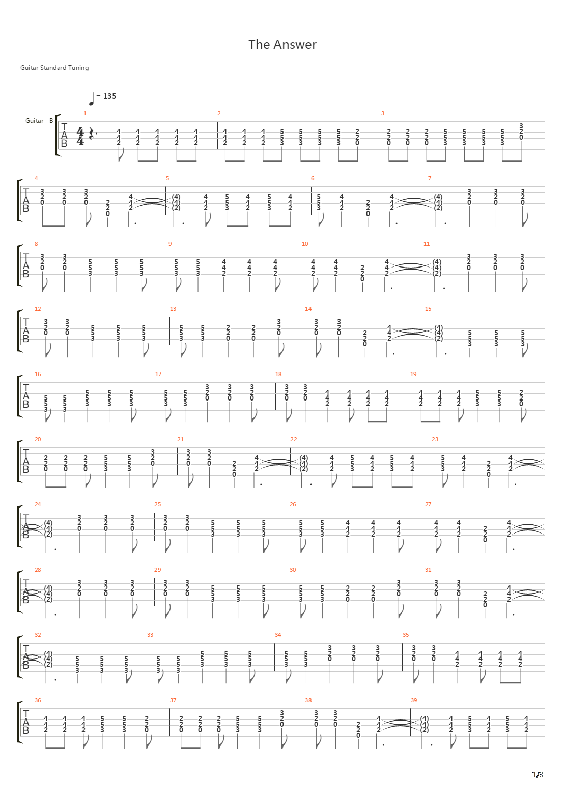 Answer吉他谱