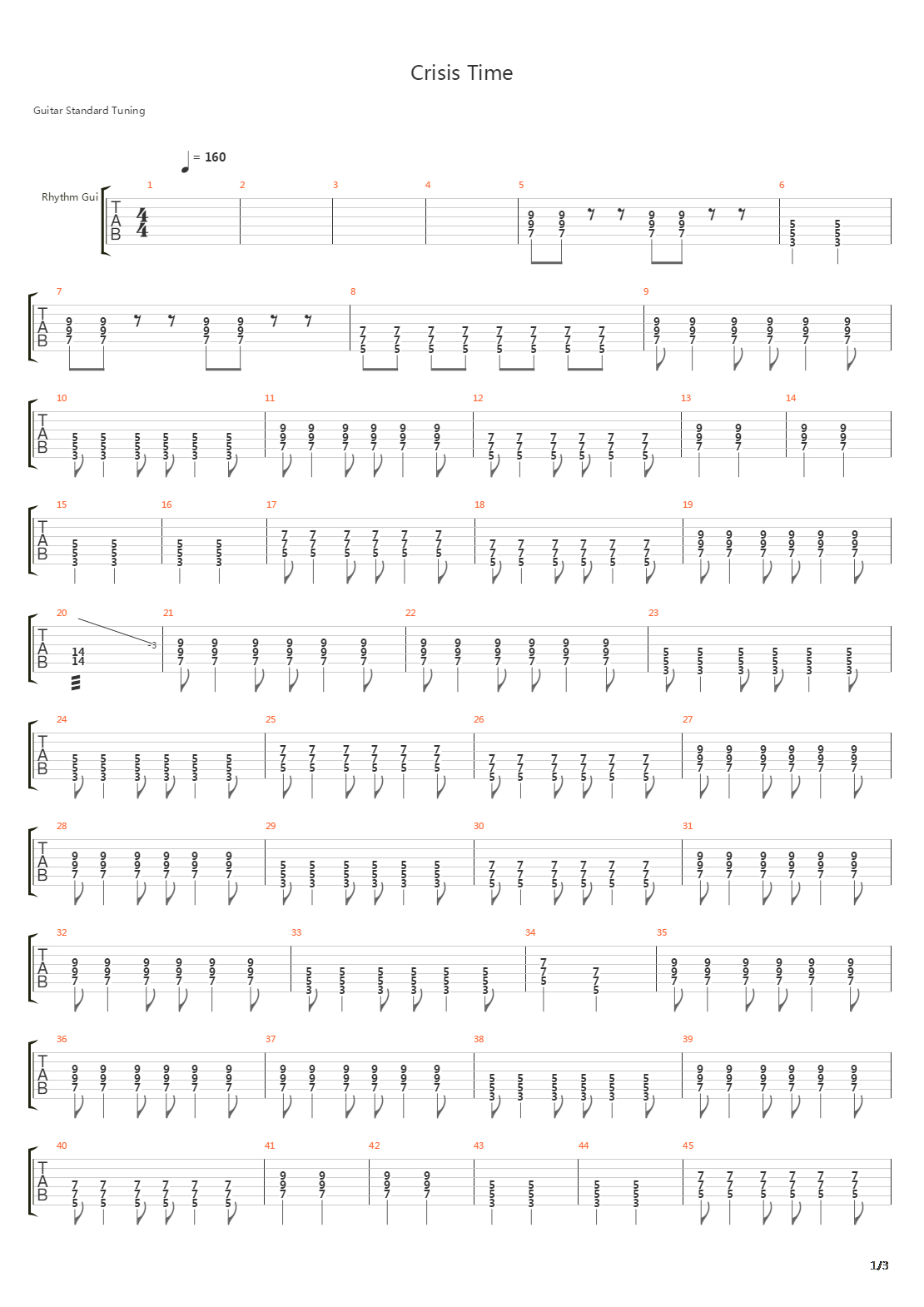 Crisis Time吉他谱