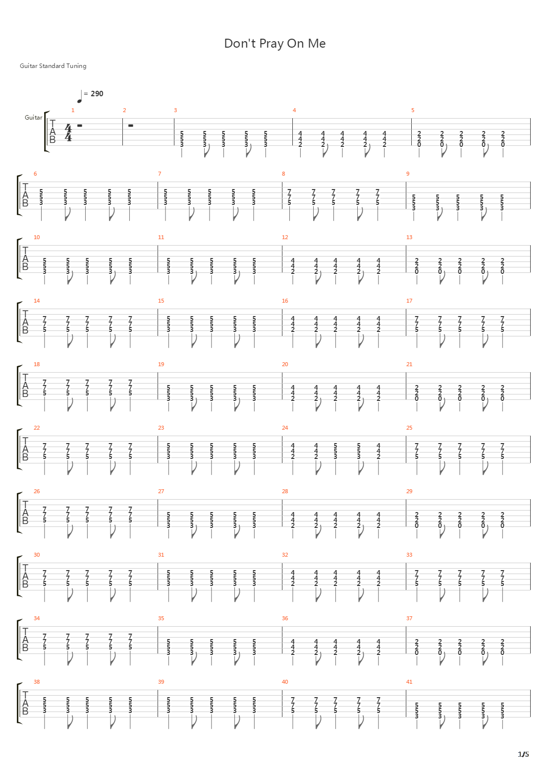 Dont Pray On Me吉他谱