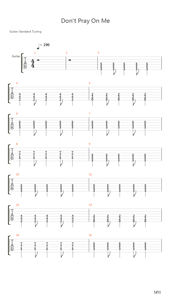 Dont Pray On Me吉他谱