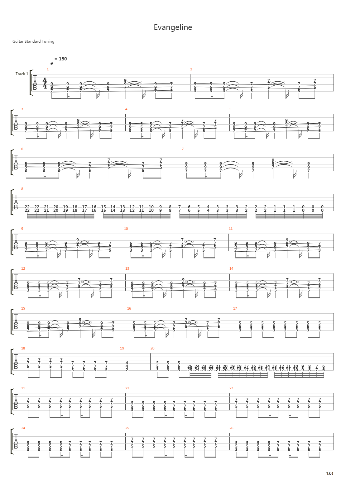 Evangeline吉他谱