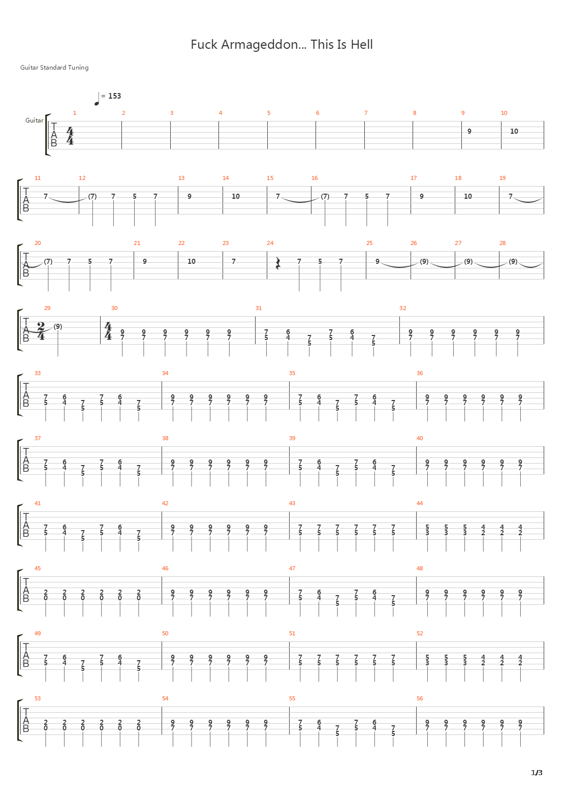 Fuck Armageddon This Is Hell吉他谱