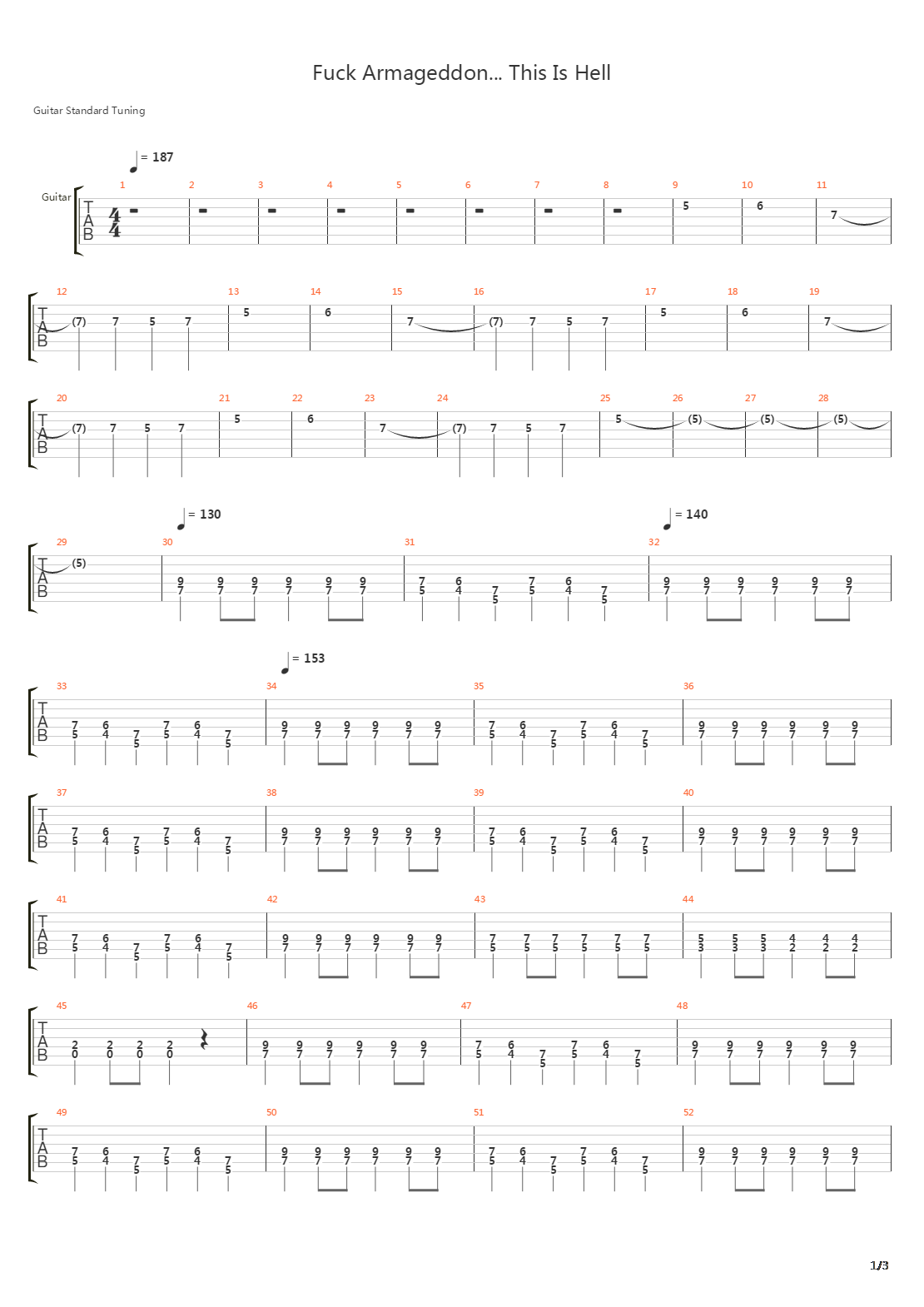 Fuck Armageddon This Is Hell吉他谱