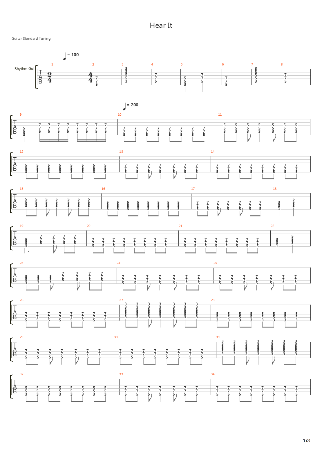 Hear It吉他谱