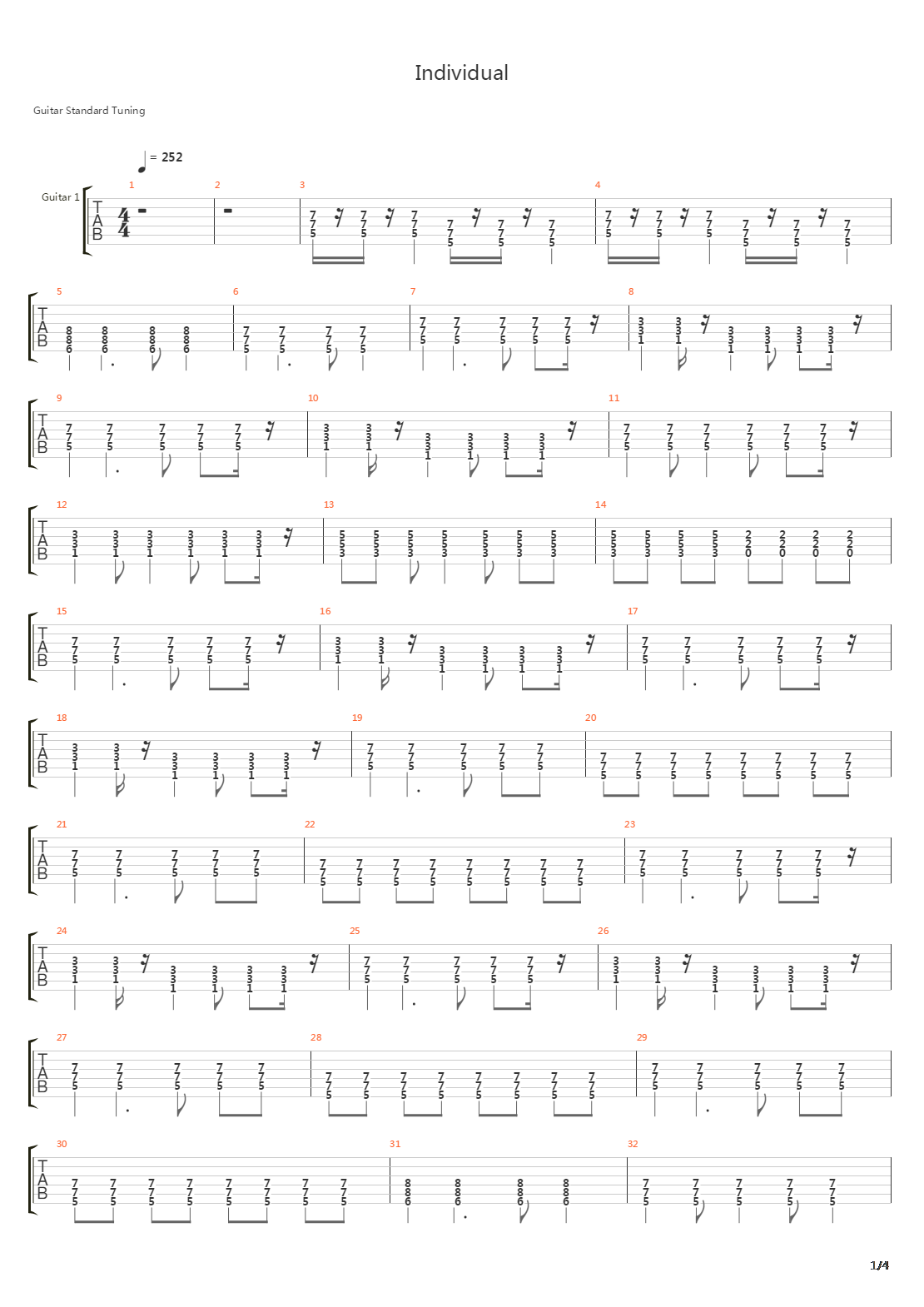 Individual吉他谱