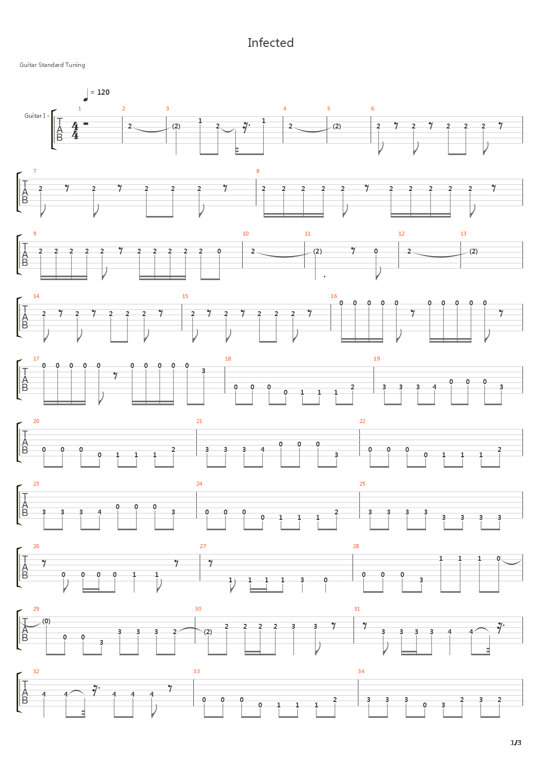 Infected吉他谱