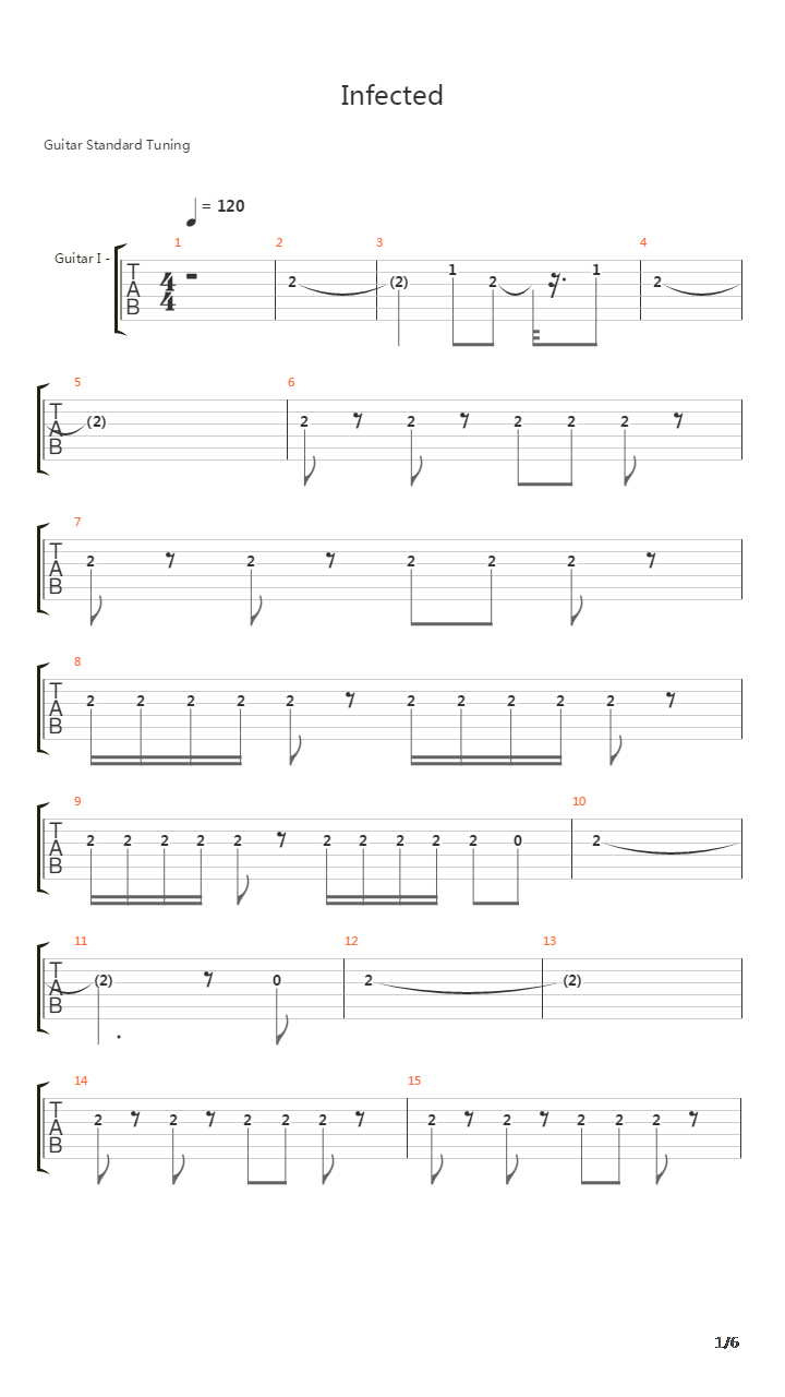 Infected吉他谱