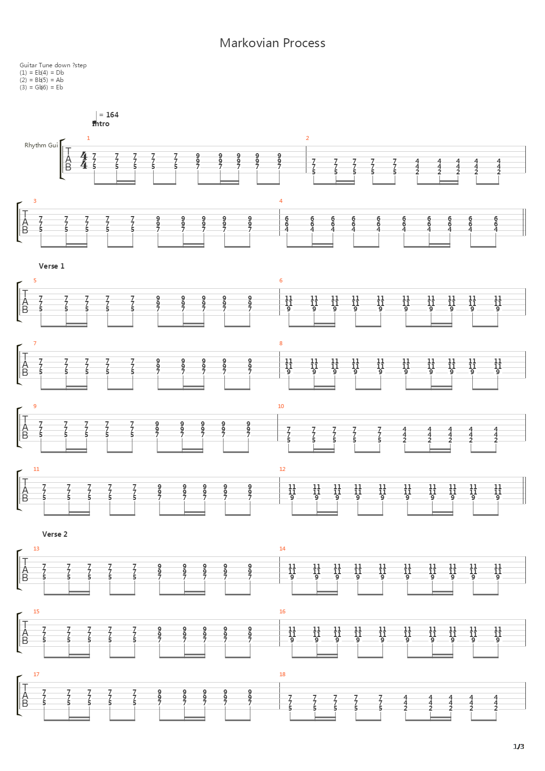 Markovian Process吉他谱