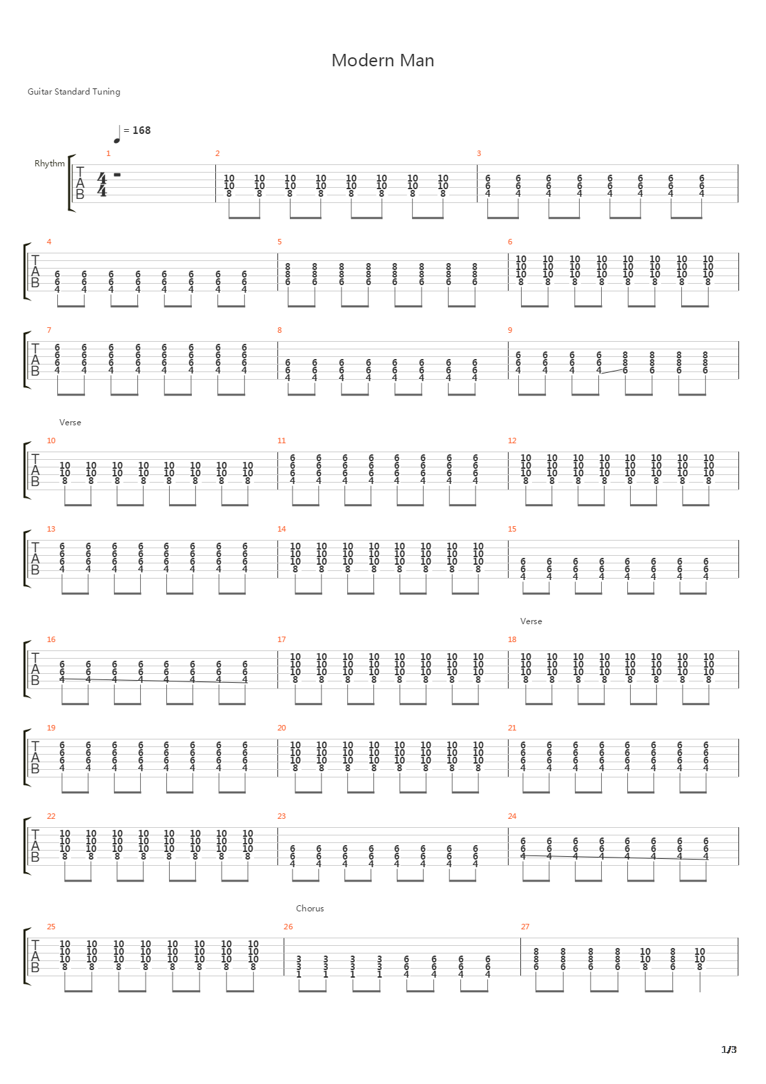 Modern Man吉他谱