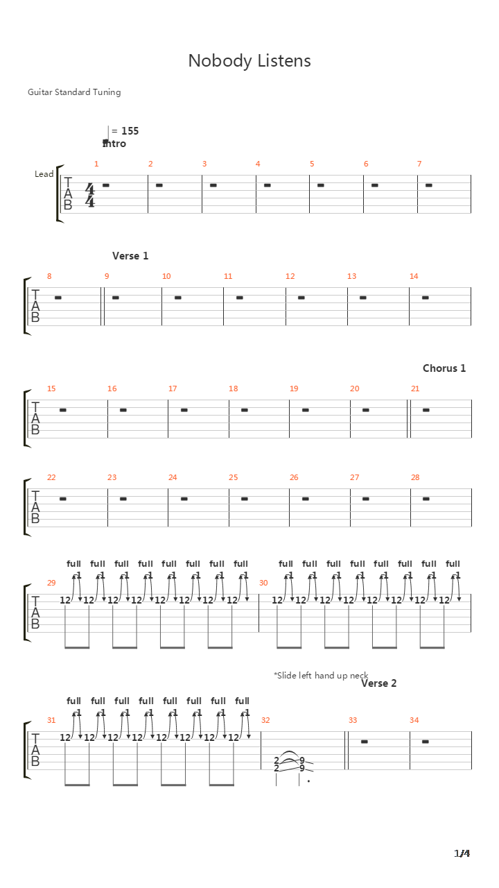 Nobody Listens吉他谱