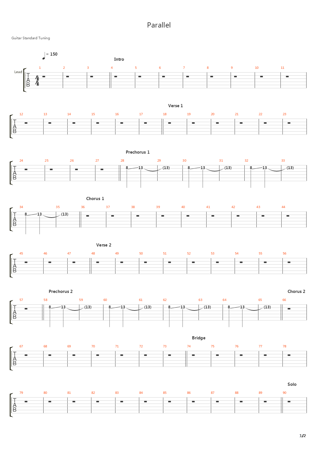 Parallel吉他谱