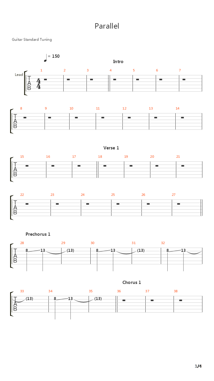 Parallel吉他谱