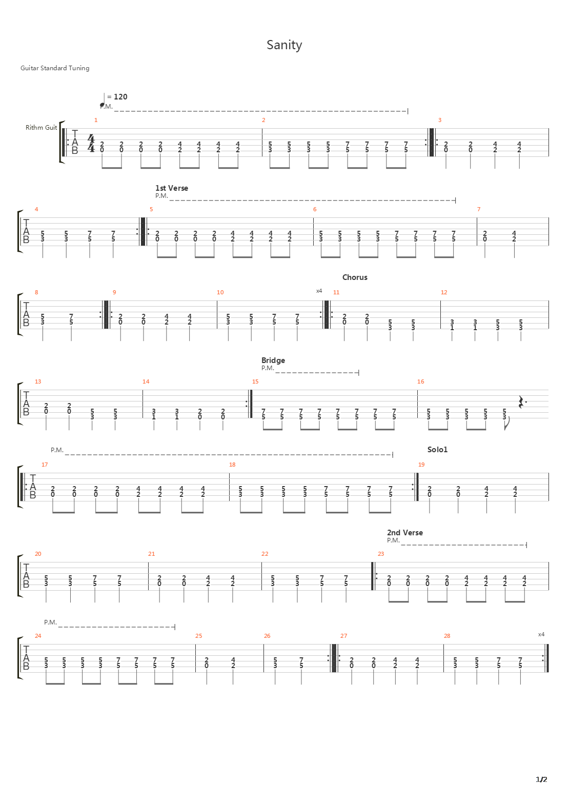 Sanity吉他谱